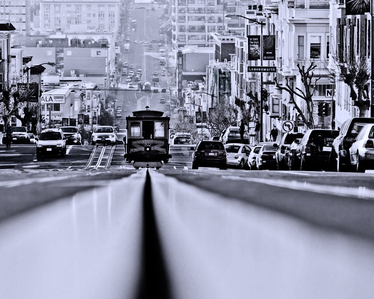 Утро в городе обои