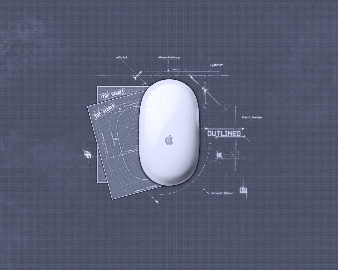 Чертеж яблочной мышки обои