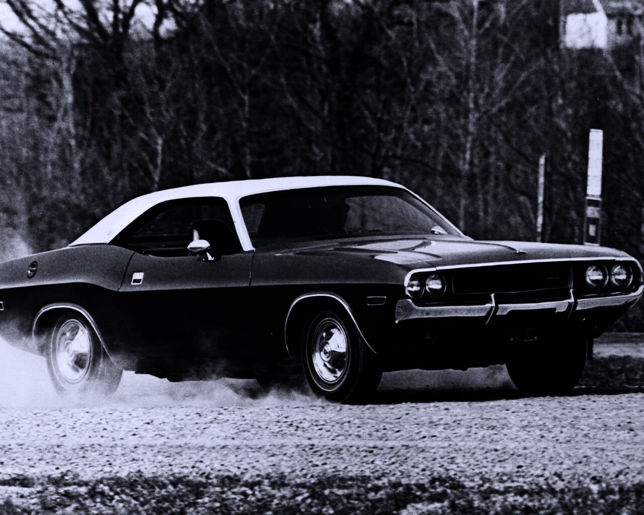 Черно-белое фото Dodge обои