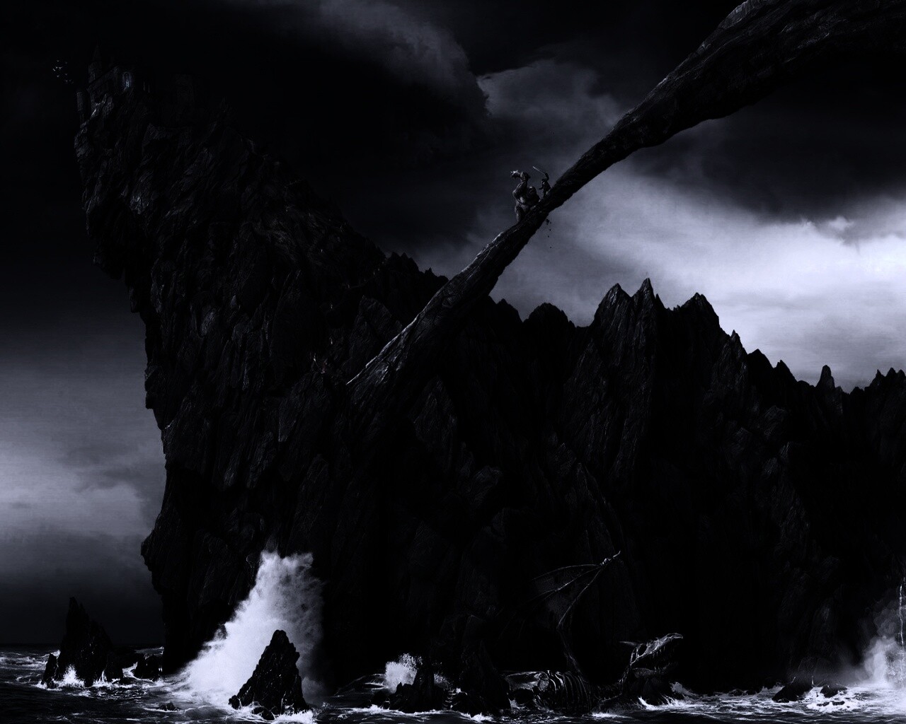 Бой на скале обои