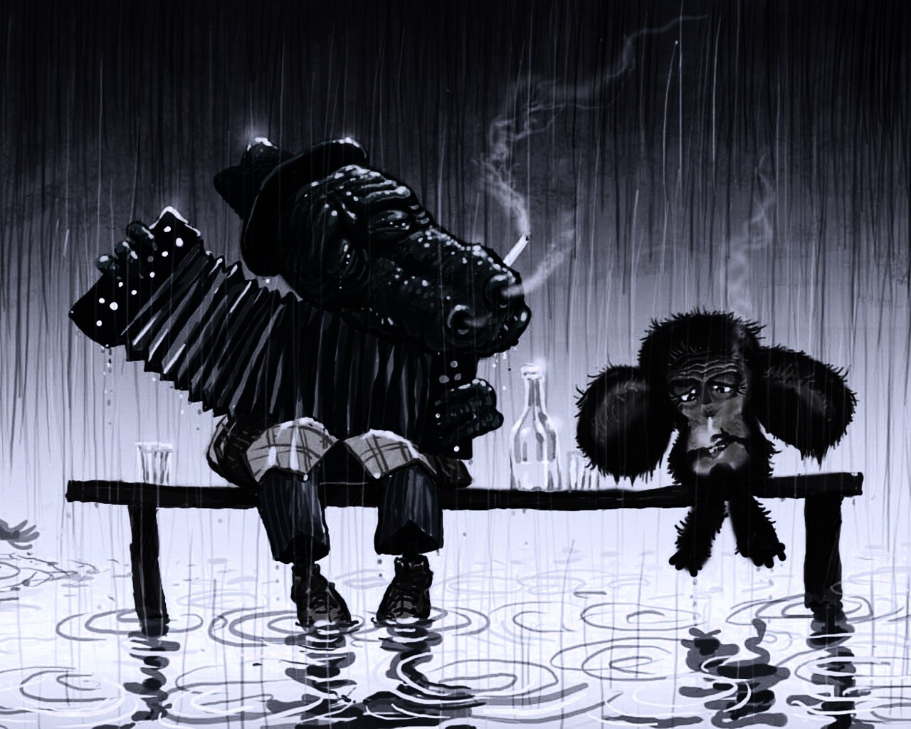 Гена и Чебурашка обои