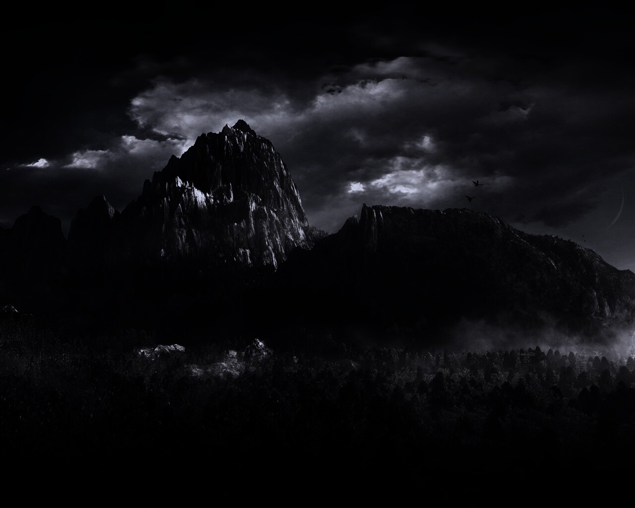 Горы посреди джунглей обои