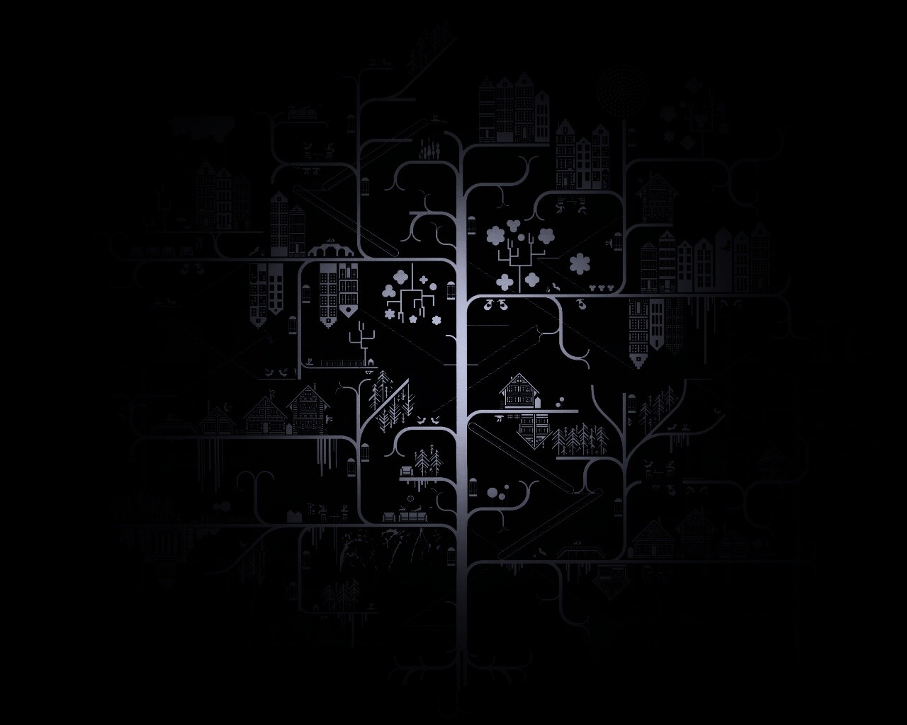 Древовидный город обои