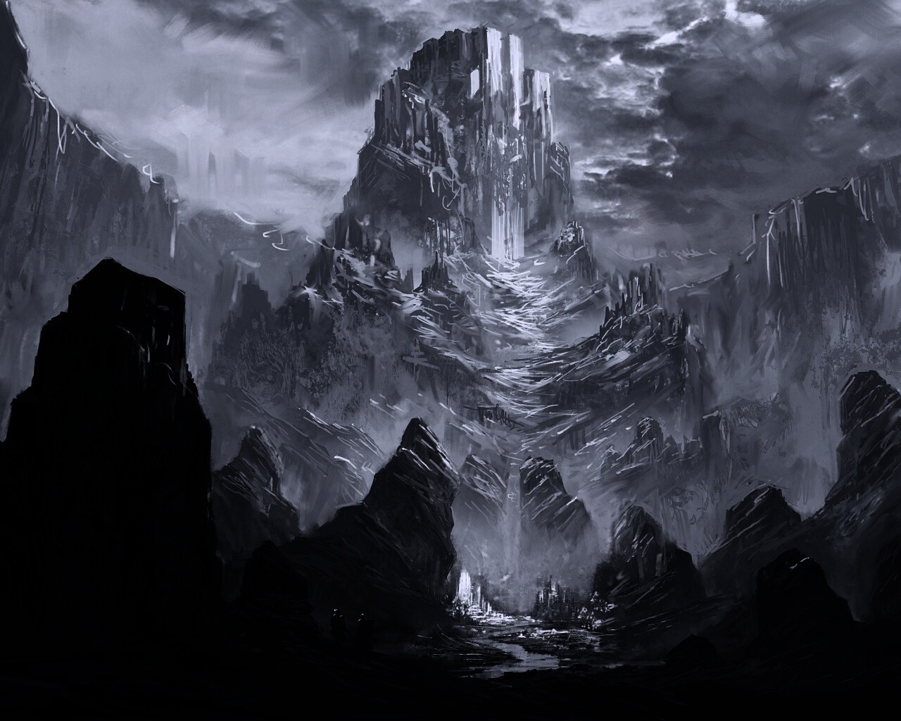 Город в горах обои