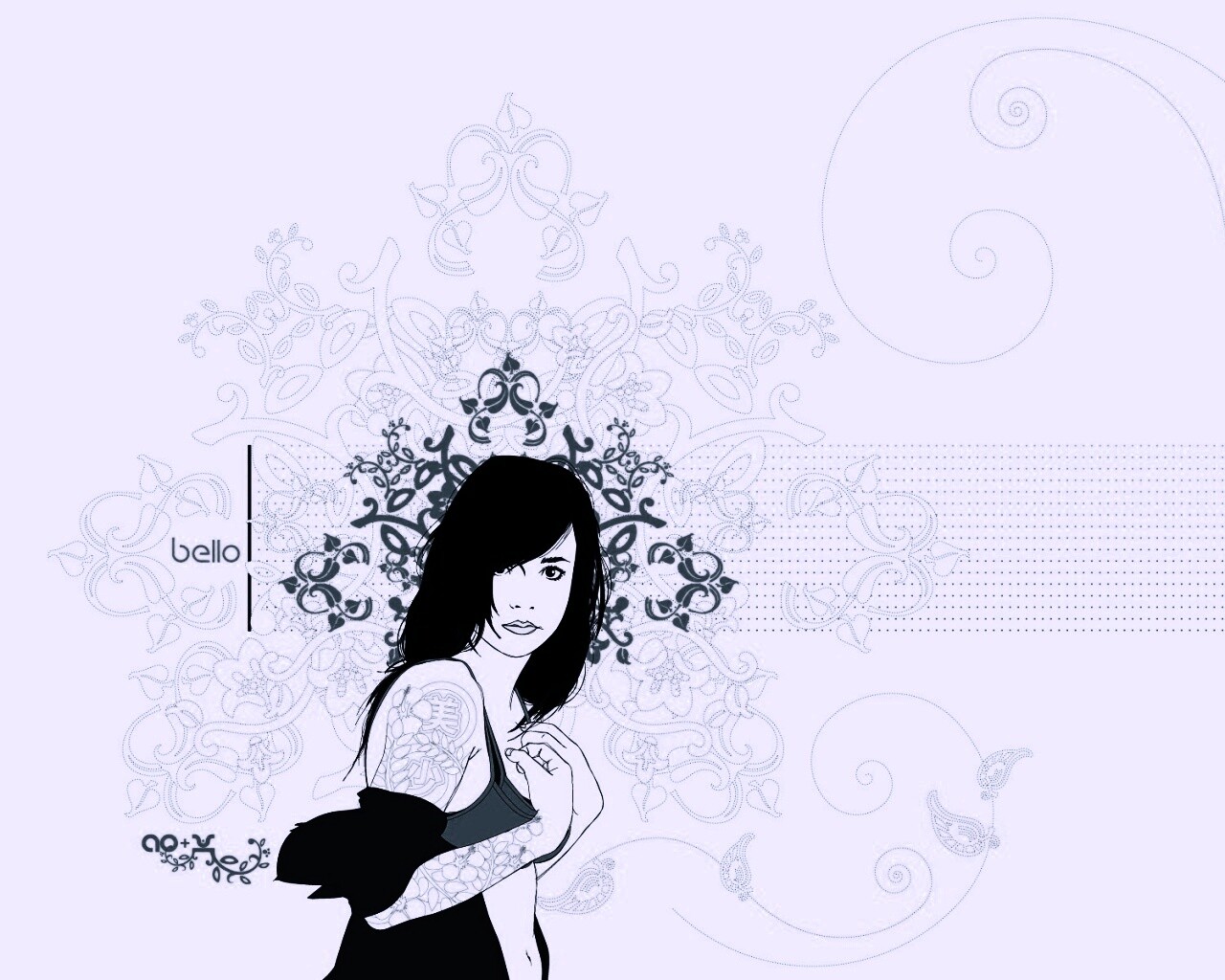 Векторная девушка обои