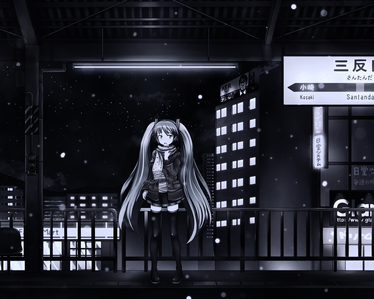 Девочка на остановке обои