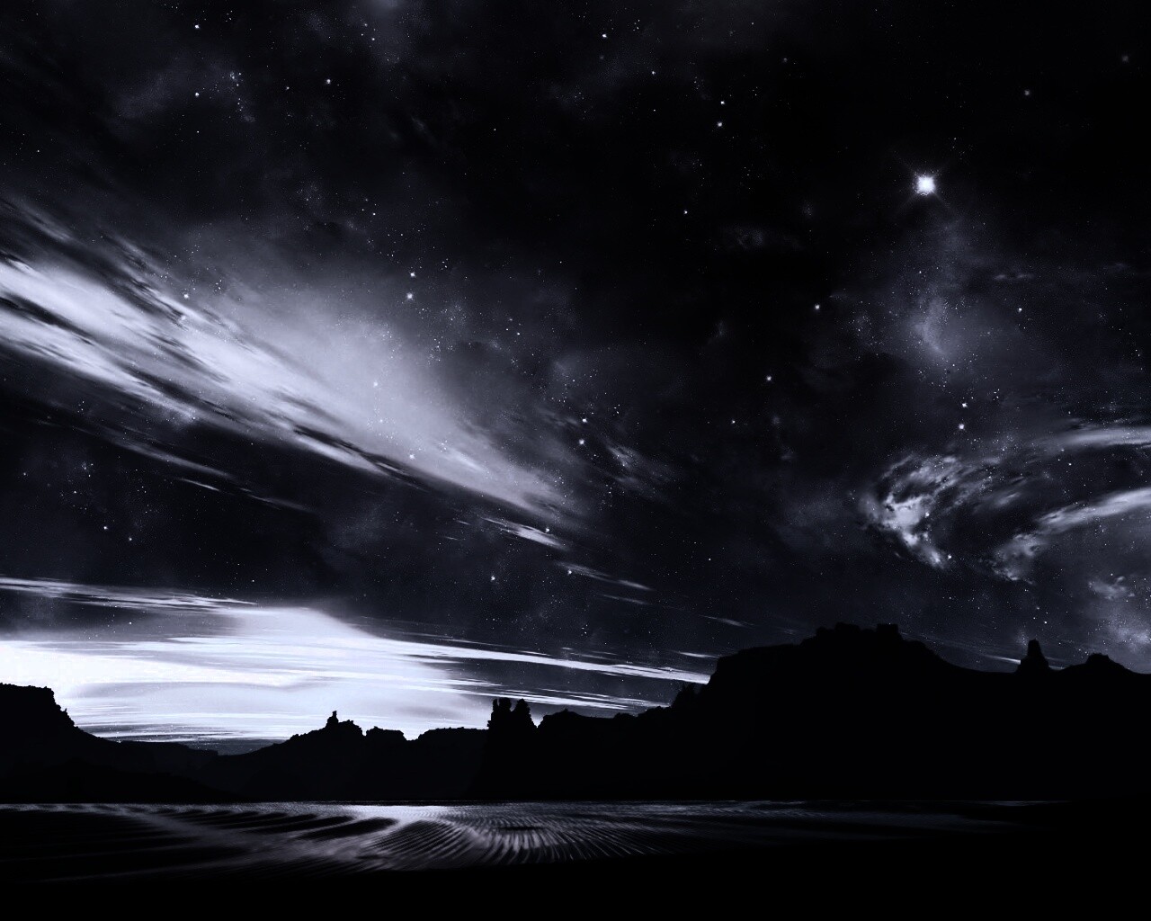 Ночное звездное небо обои