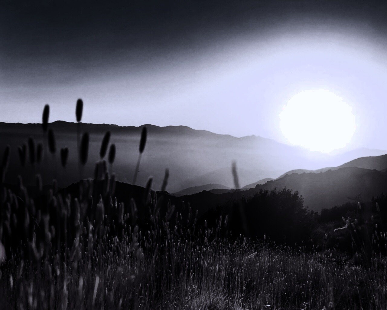 Восход над холмами обои