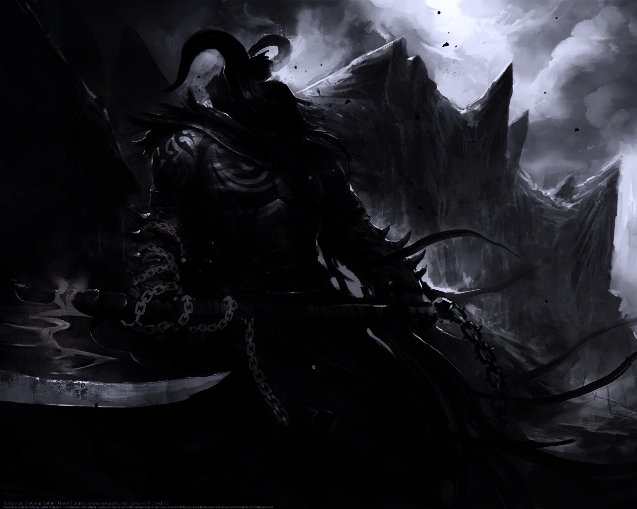 Демон с топором обои