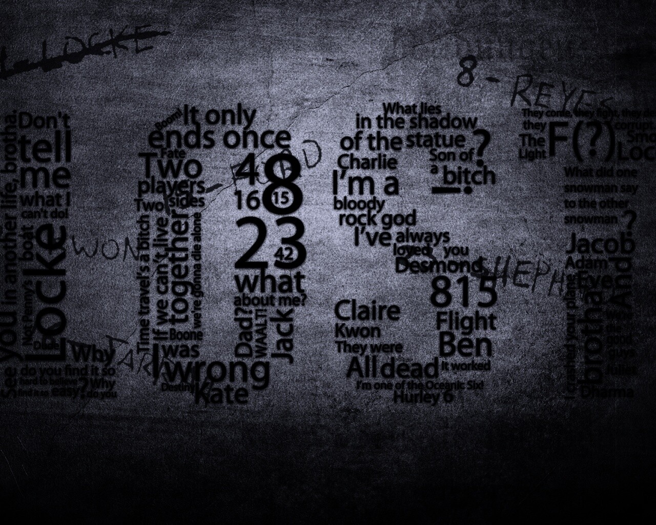 Коллаж LOST из надписей обои