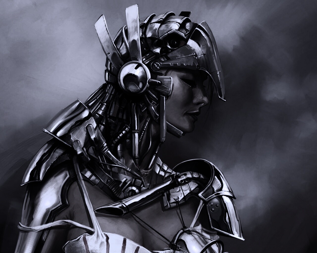 Девушка в силовой броне обои