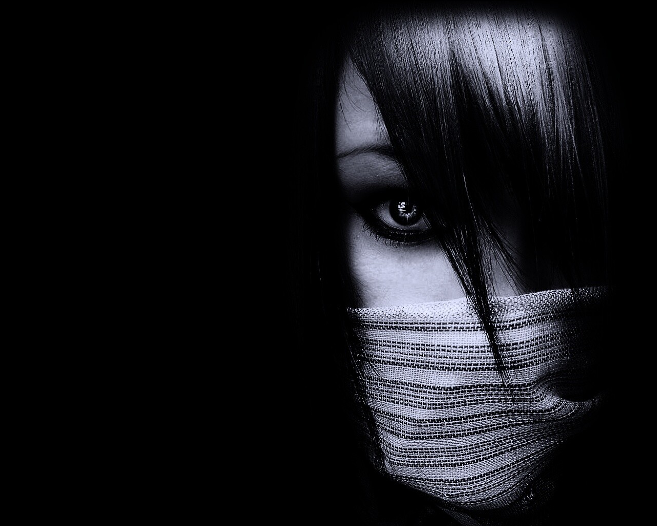 Девушка с закрытым ртом обои