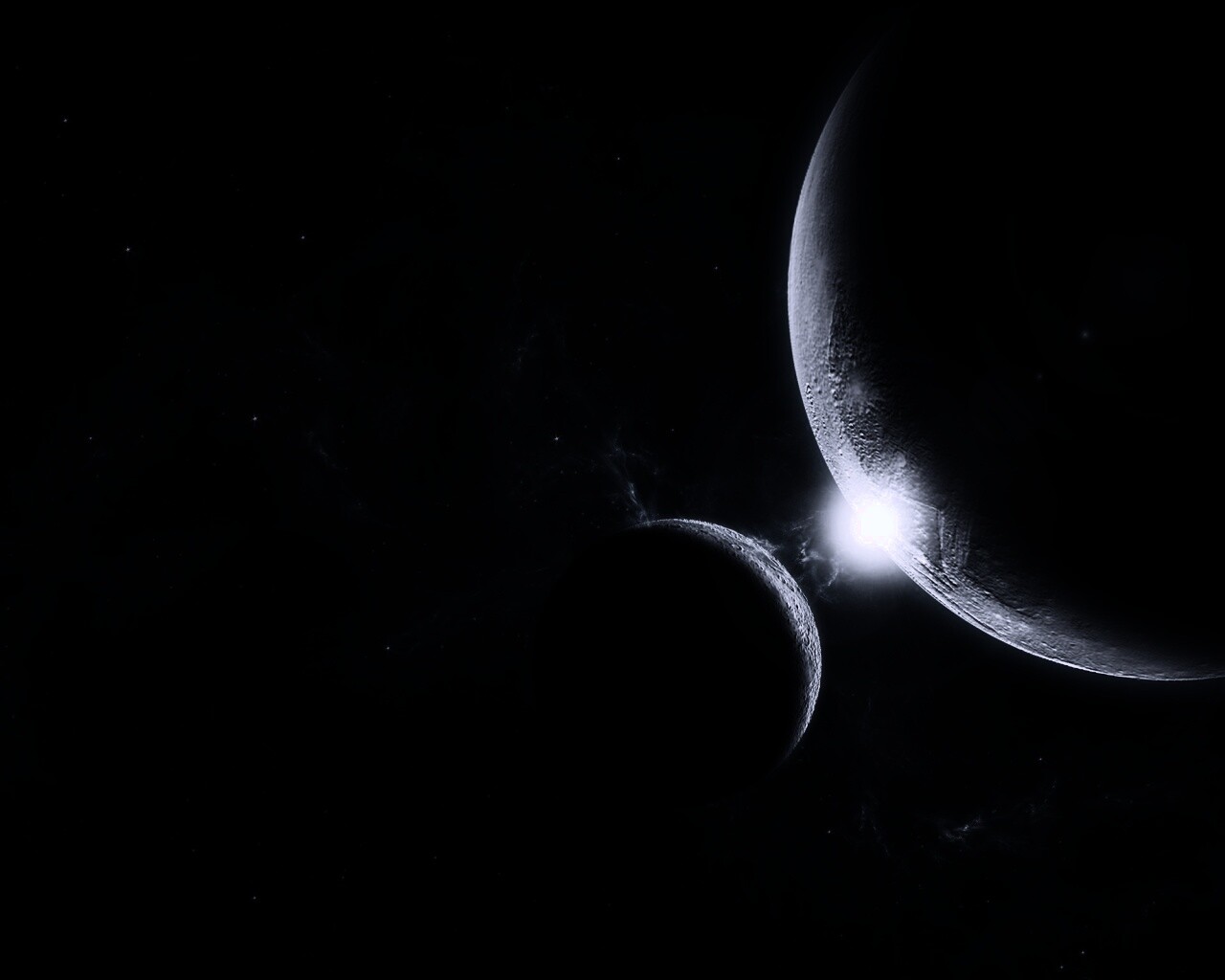 Планета и спутник обои