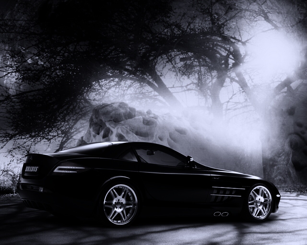 Черный спорткар Мерседес обои