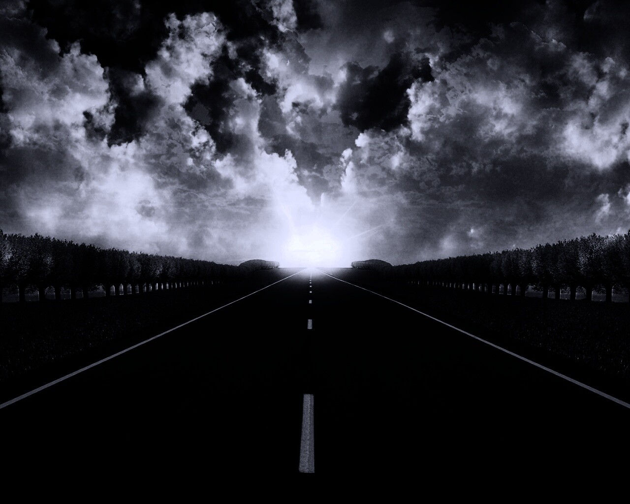 Дорога на закат обои