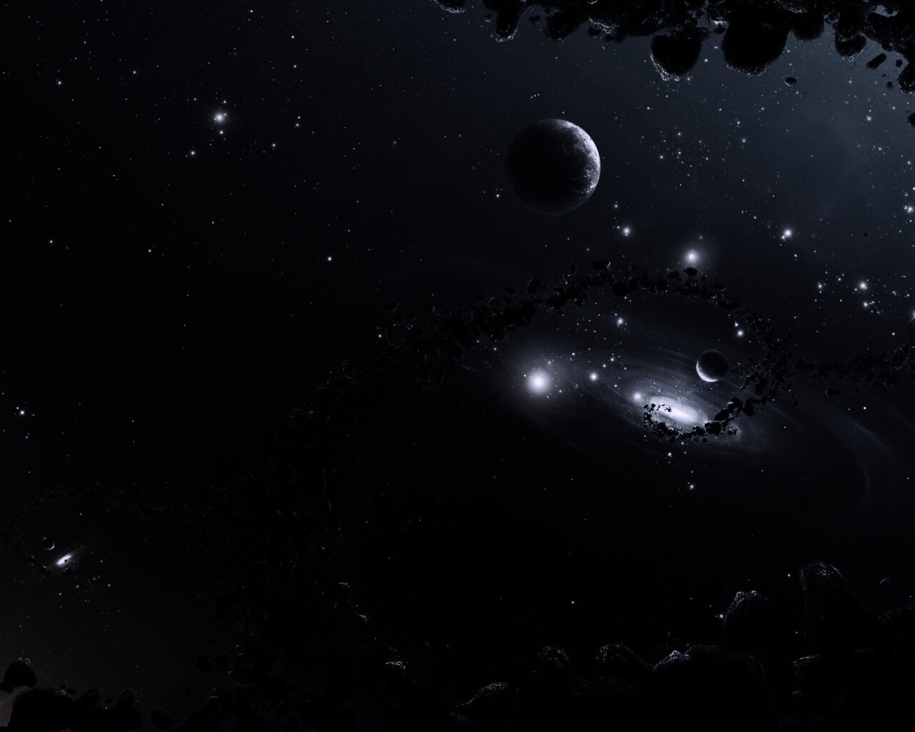 Причудливый пояс астероидов обои