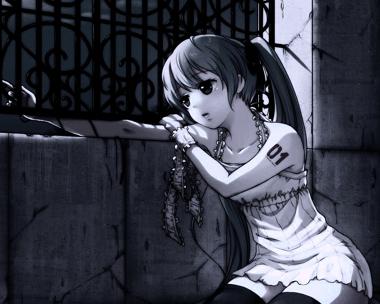 Девушка грустит обои