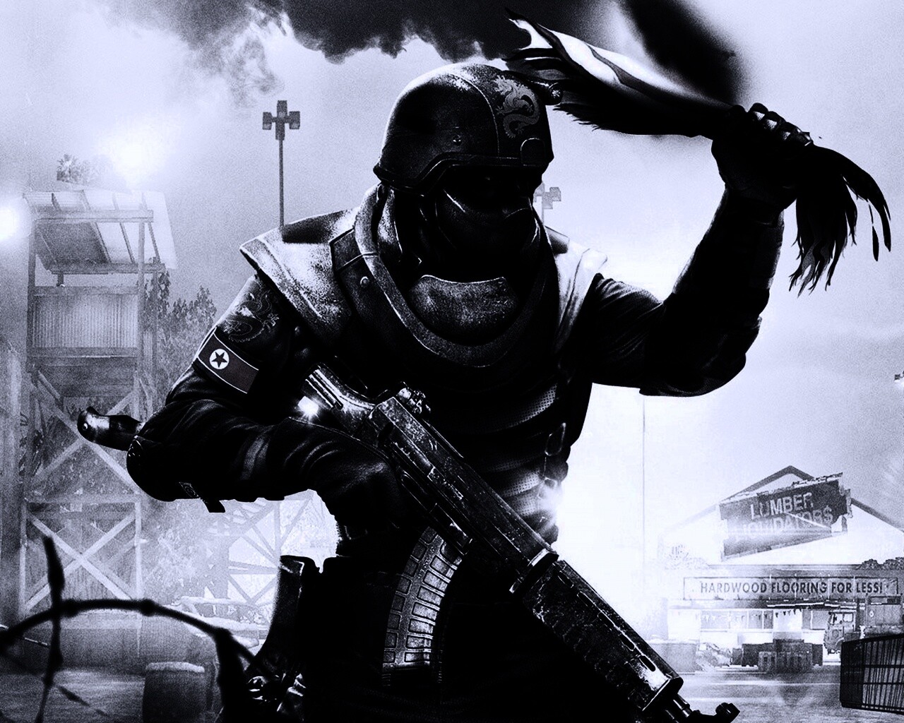 Китайский солдат жжет американский флаг обои