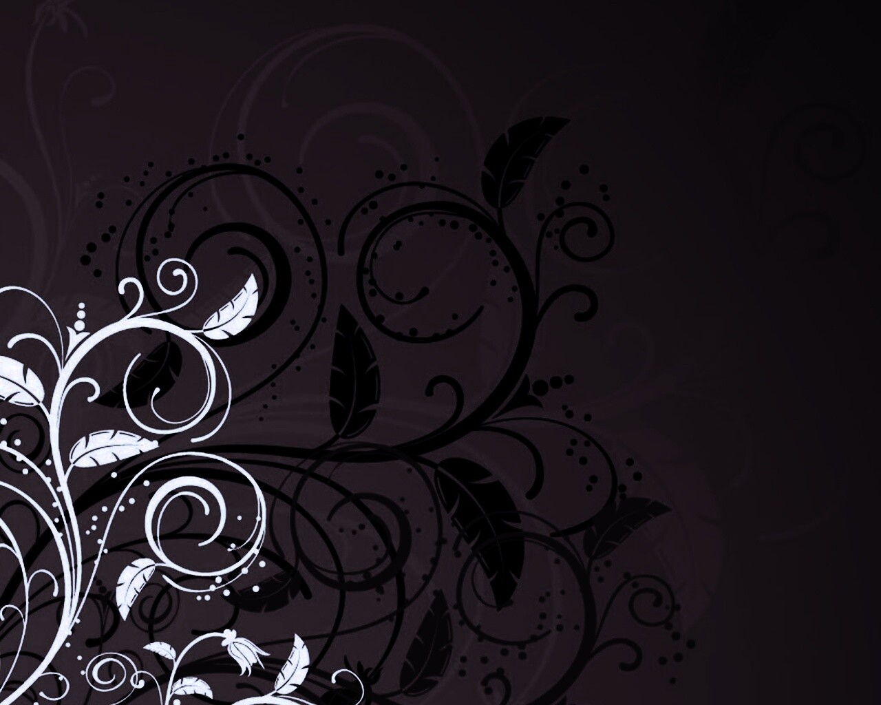 Черно-белые листики на красном фоне обои