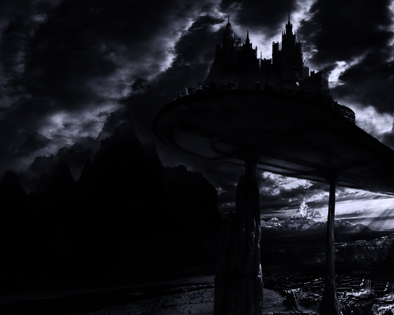 Город на вершине скал обои