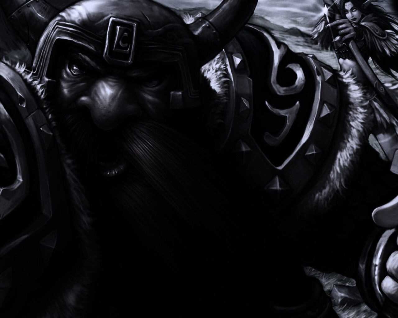 Гном убегающий от ночной эльфийки обои