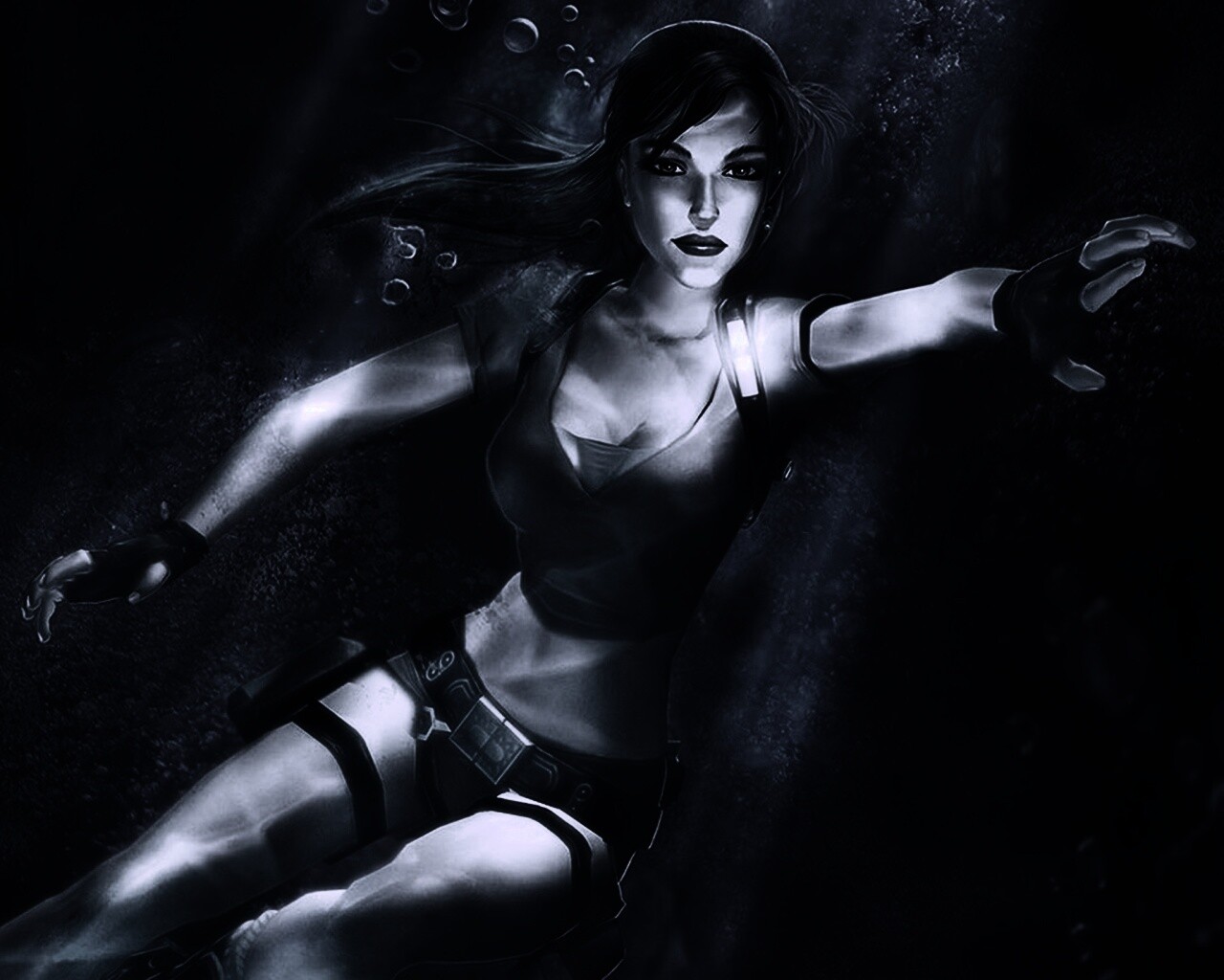 Лара под водой обои