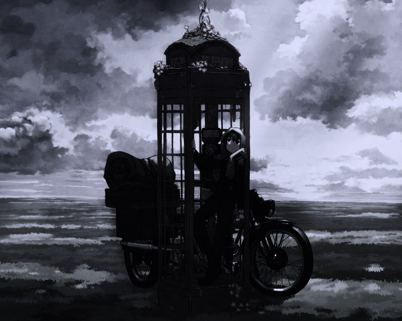 Парень в телефонной будке обои