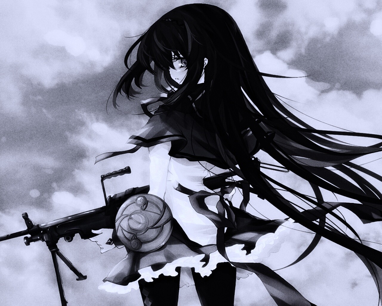 Девушка с автоматом обои