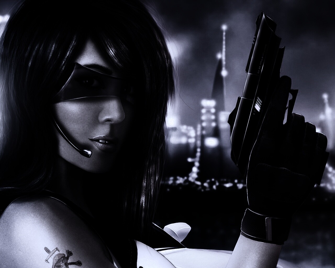 Девушка из будущего с пистолетом обои