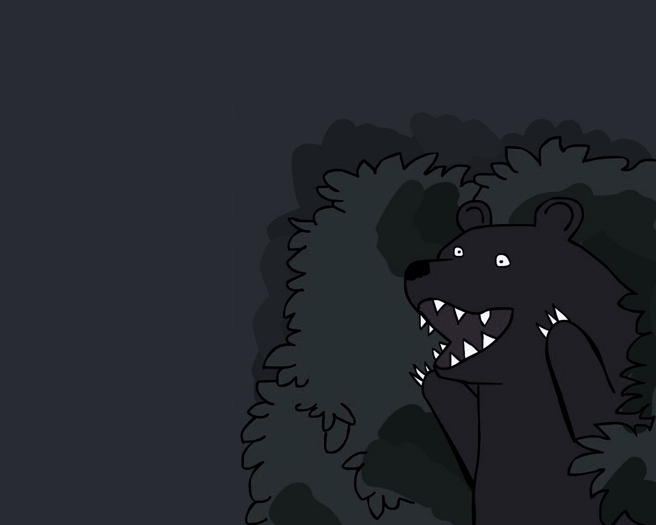 Медведь в кустах обои