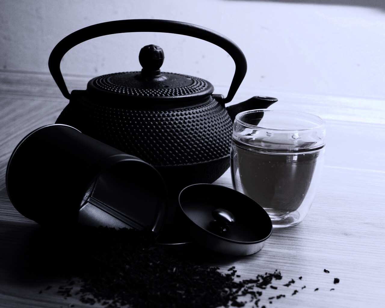 Черный чайный набор обои
