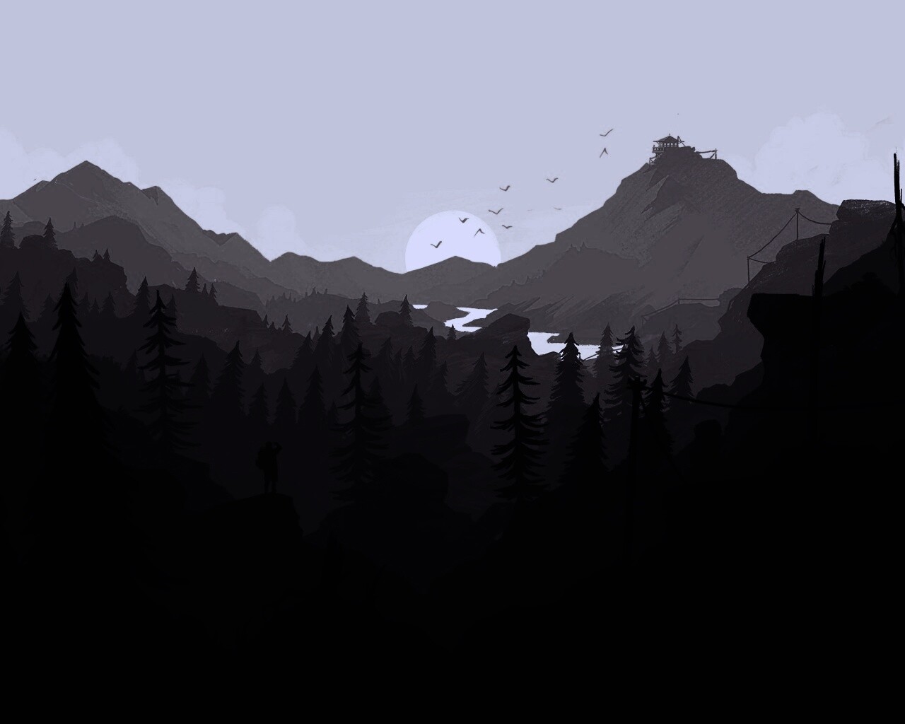 Красный Firewatch обои