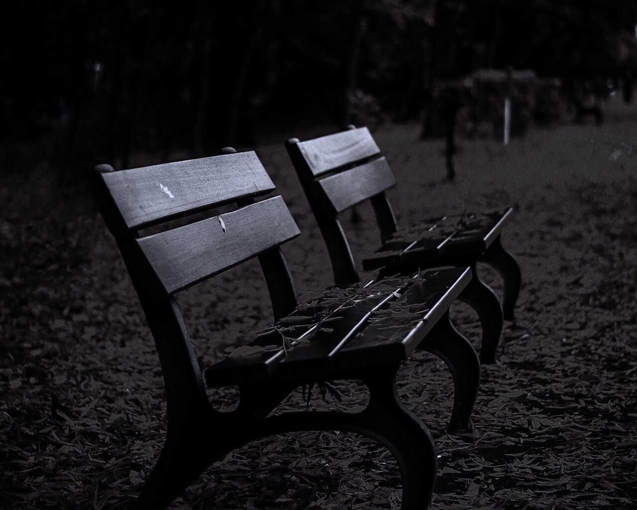 Лавочки в осеннем парке обои