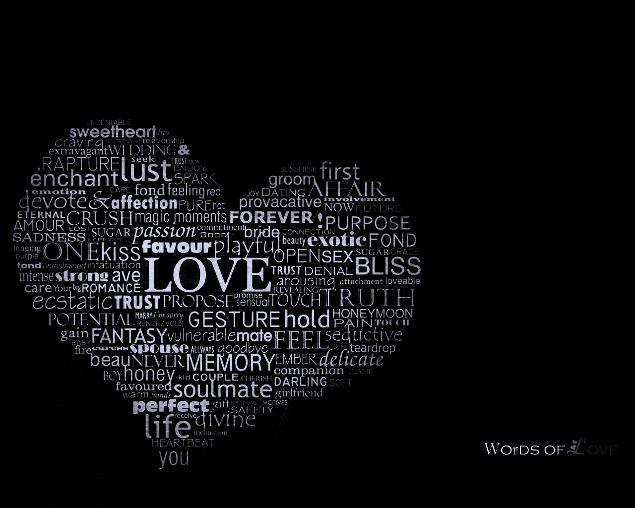Слова любви обои