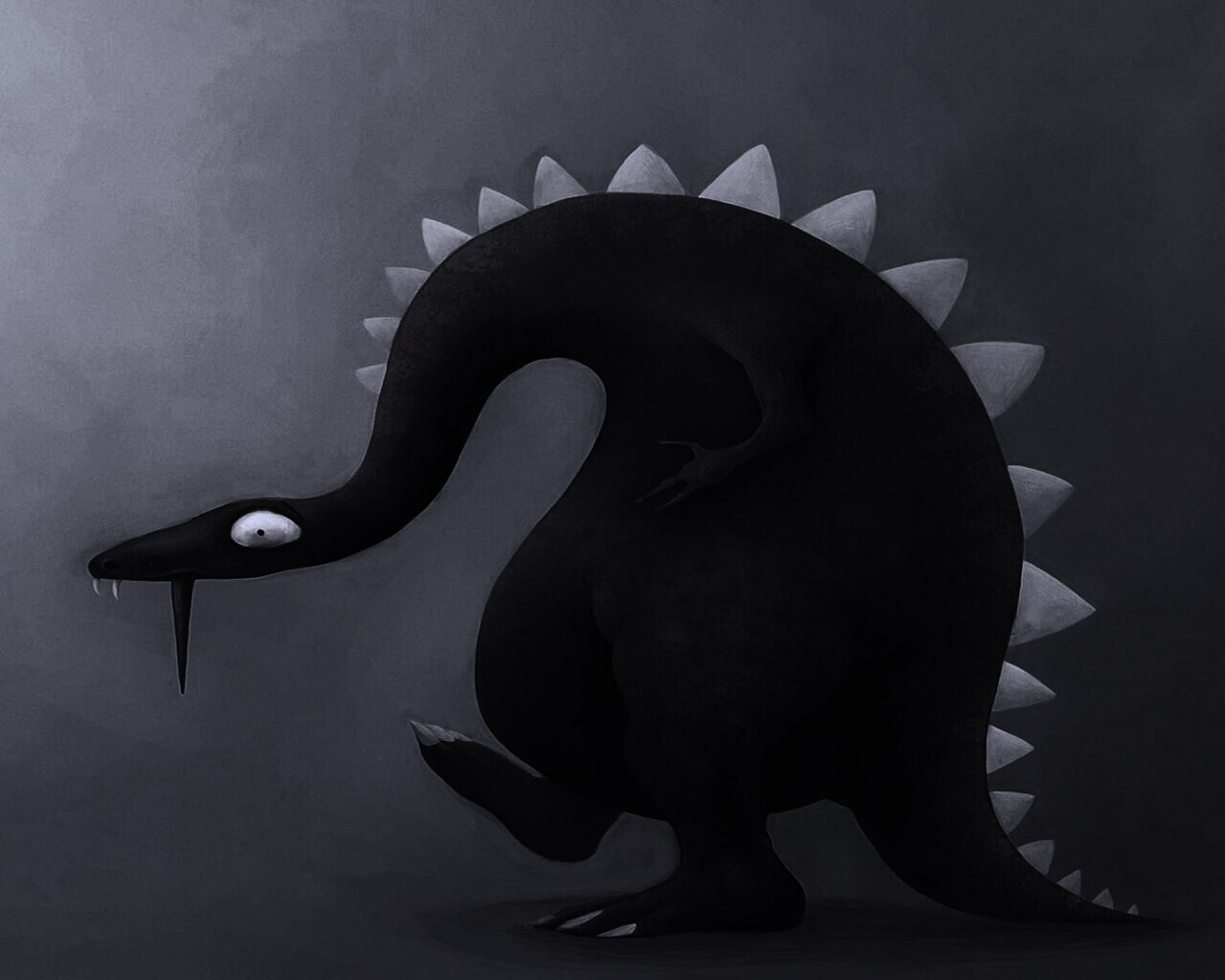 Рисованый динозавр обои