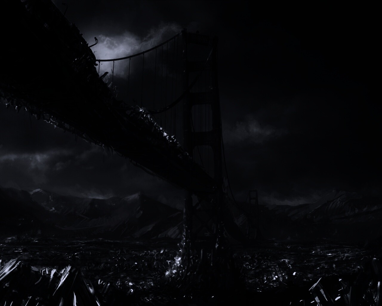 Постапокалиптические Золотые Ворота обои