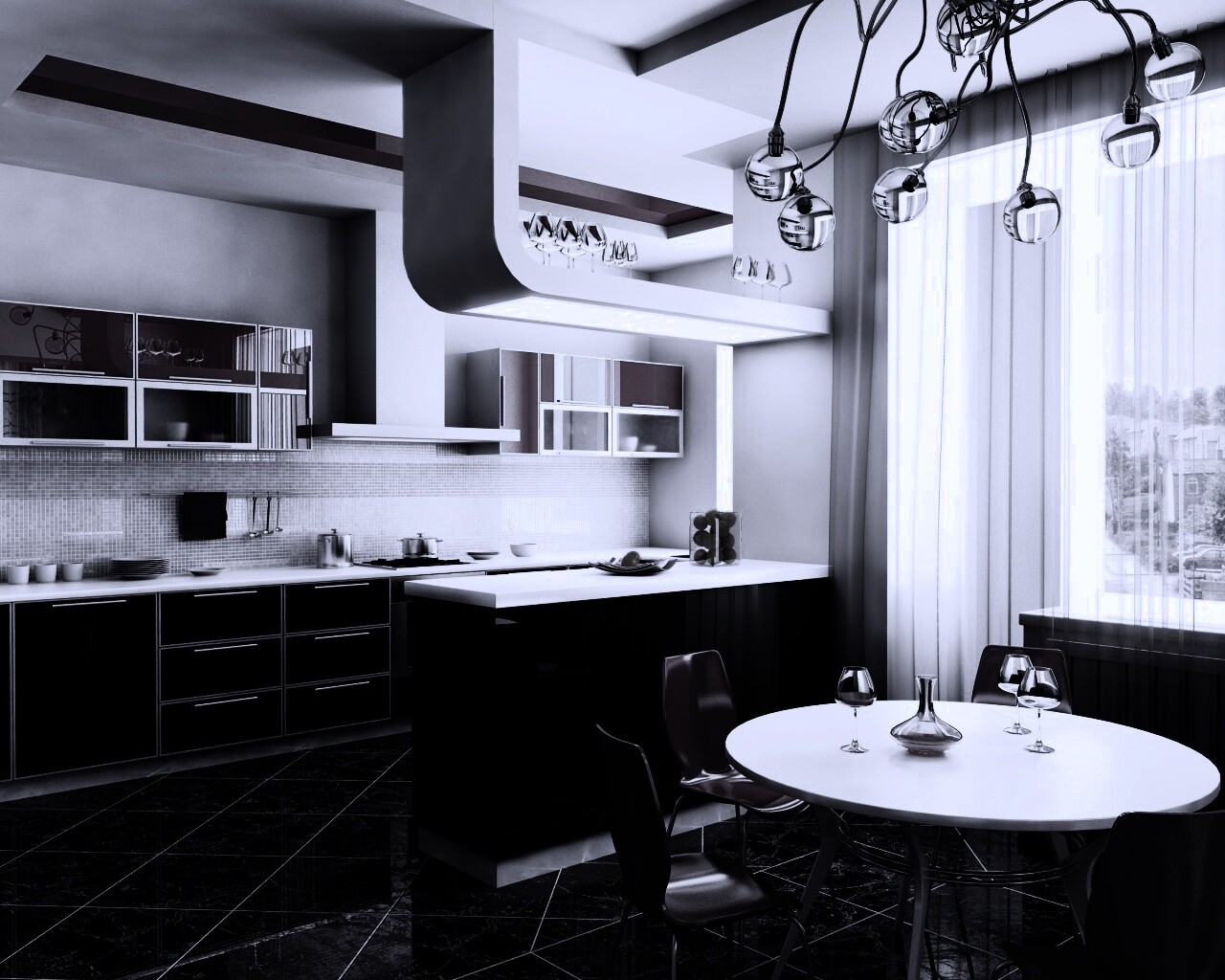 Современная кухня обои