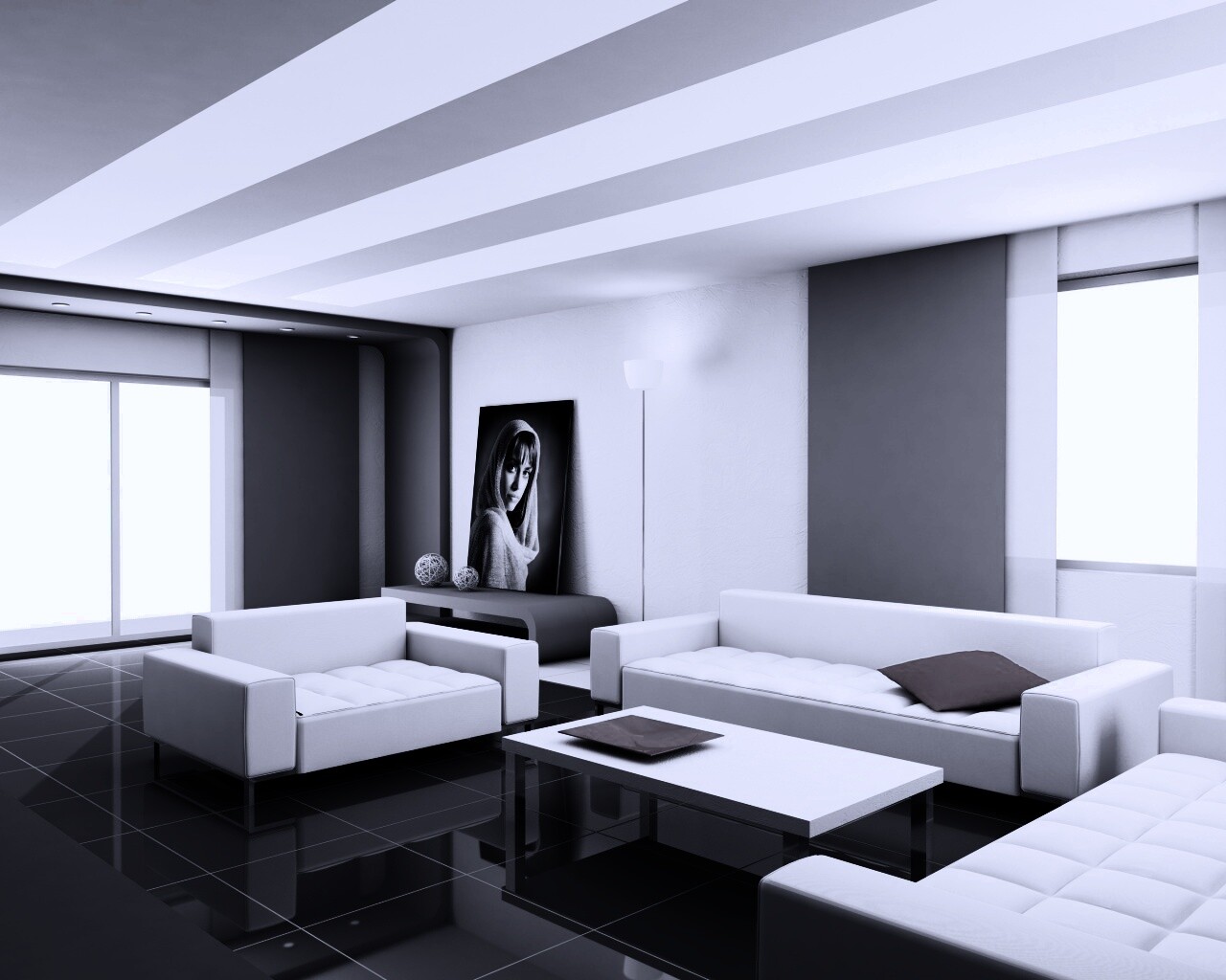 Белая гостинная обои