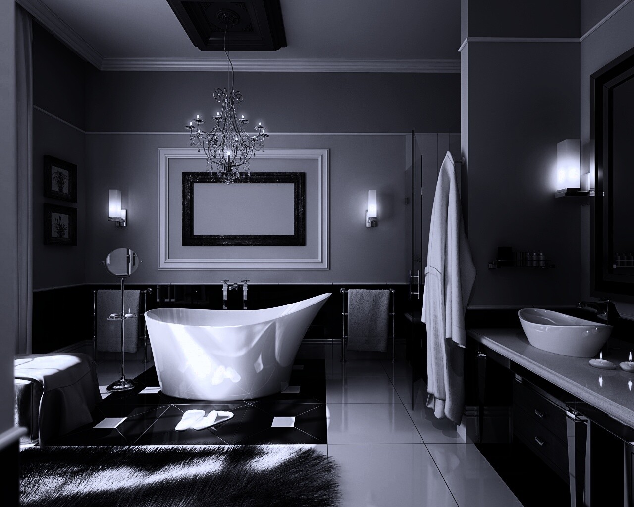 Современная ванна обои