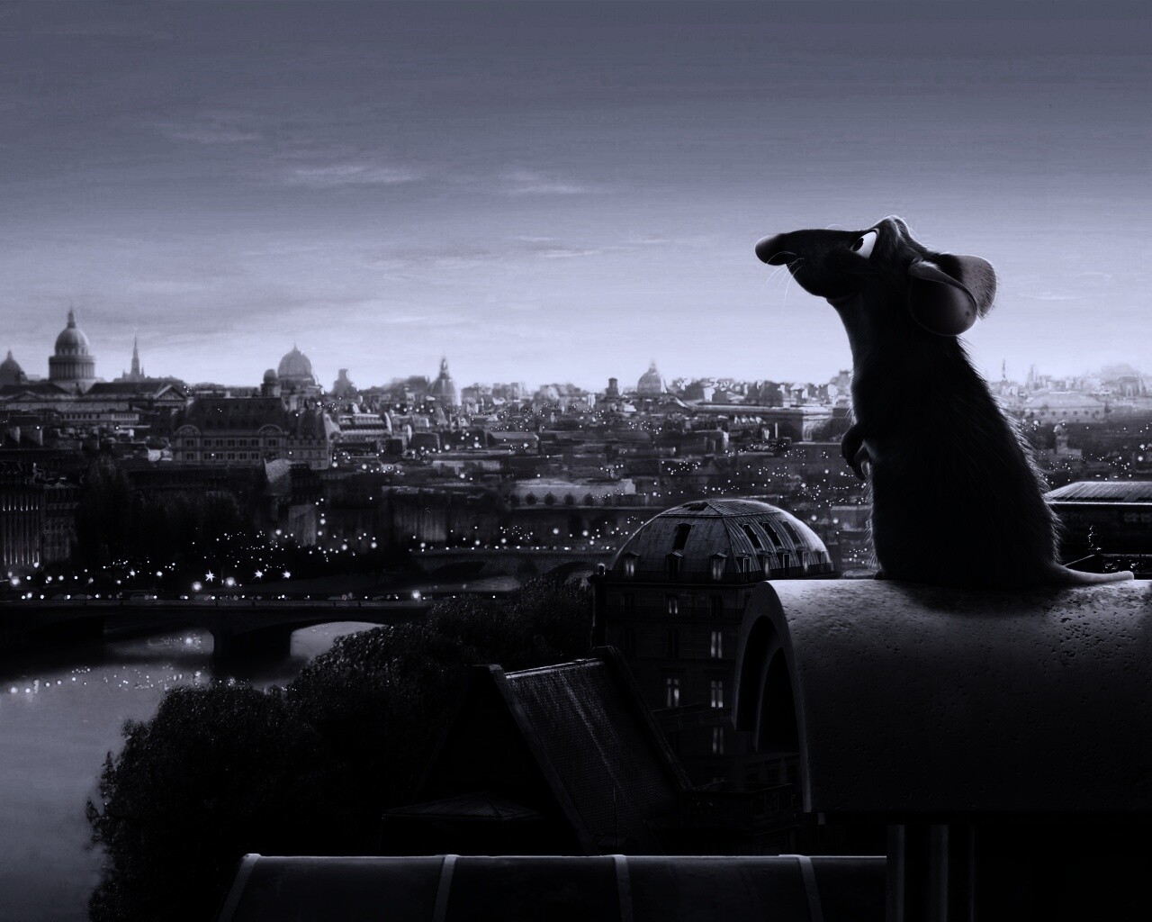 Рататуй на фоне Парижа обои