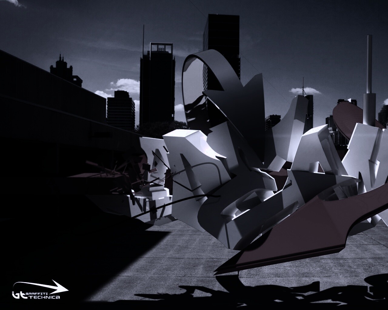 Трехмерное граффити обои