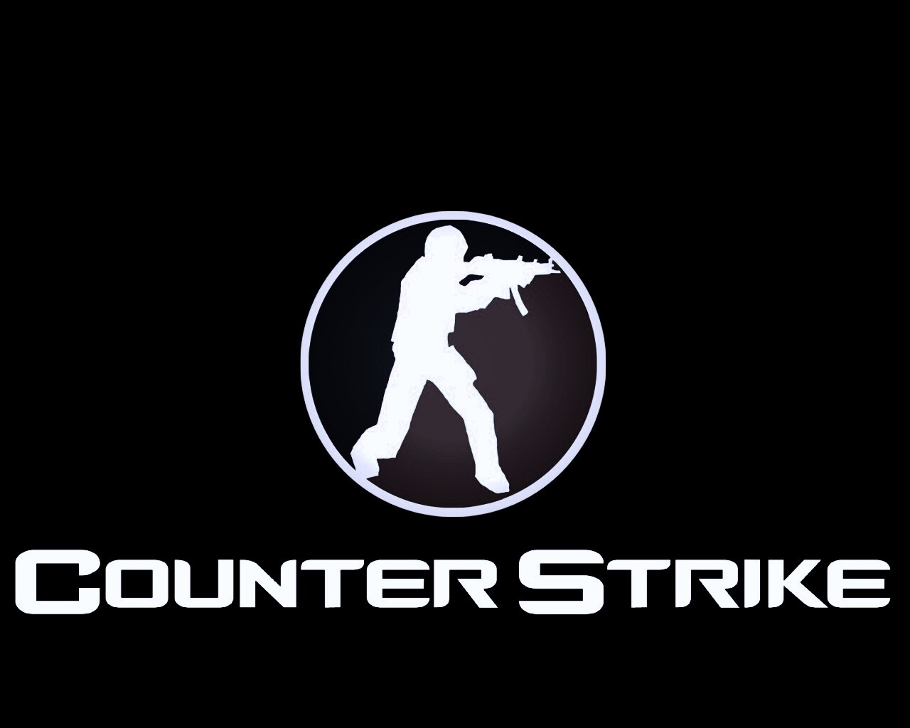 Логотип Counter Strike на черном фоне обои