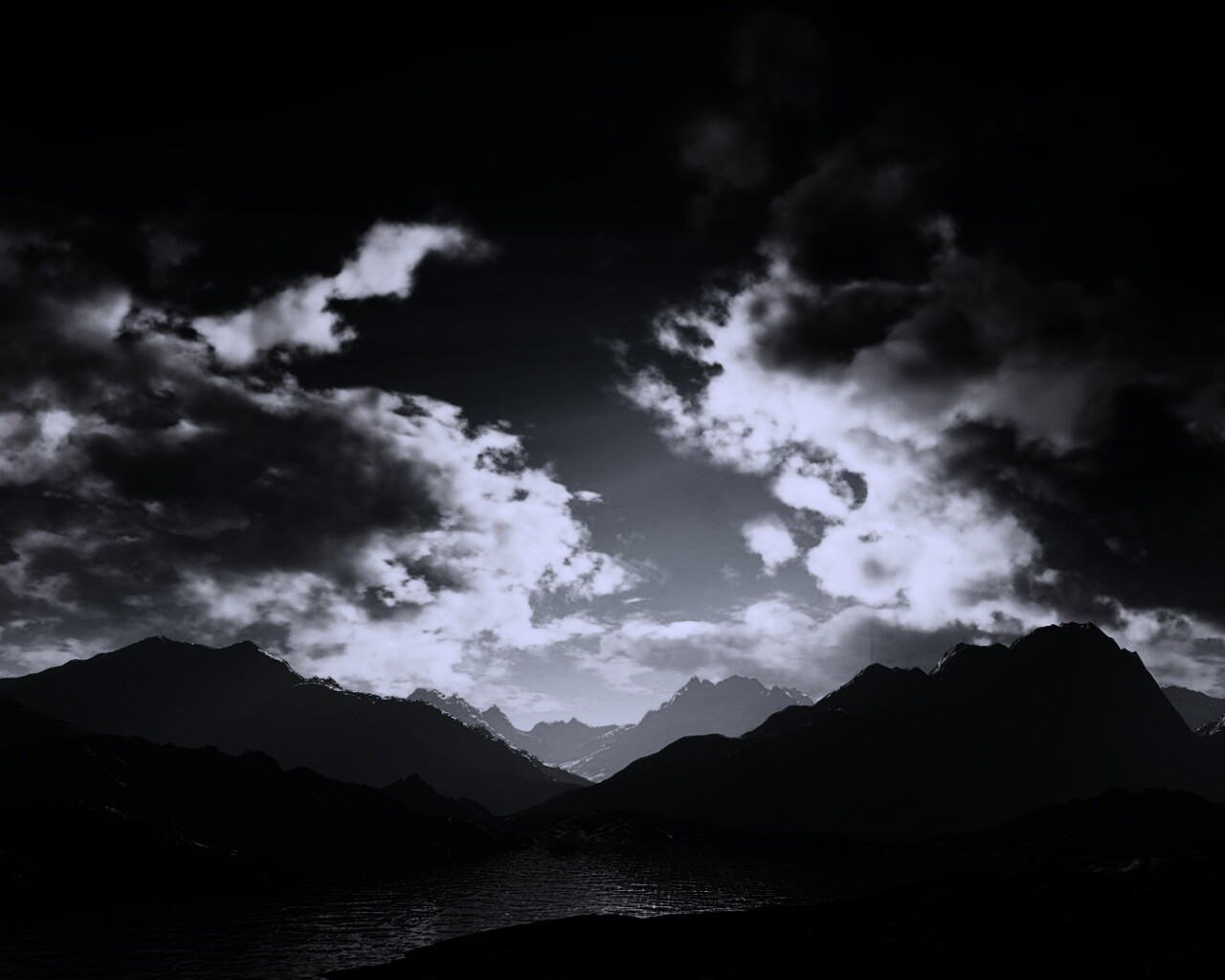 Закат в горах обои