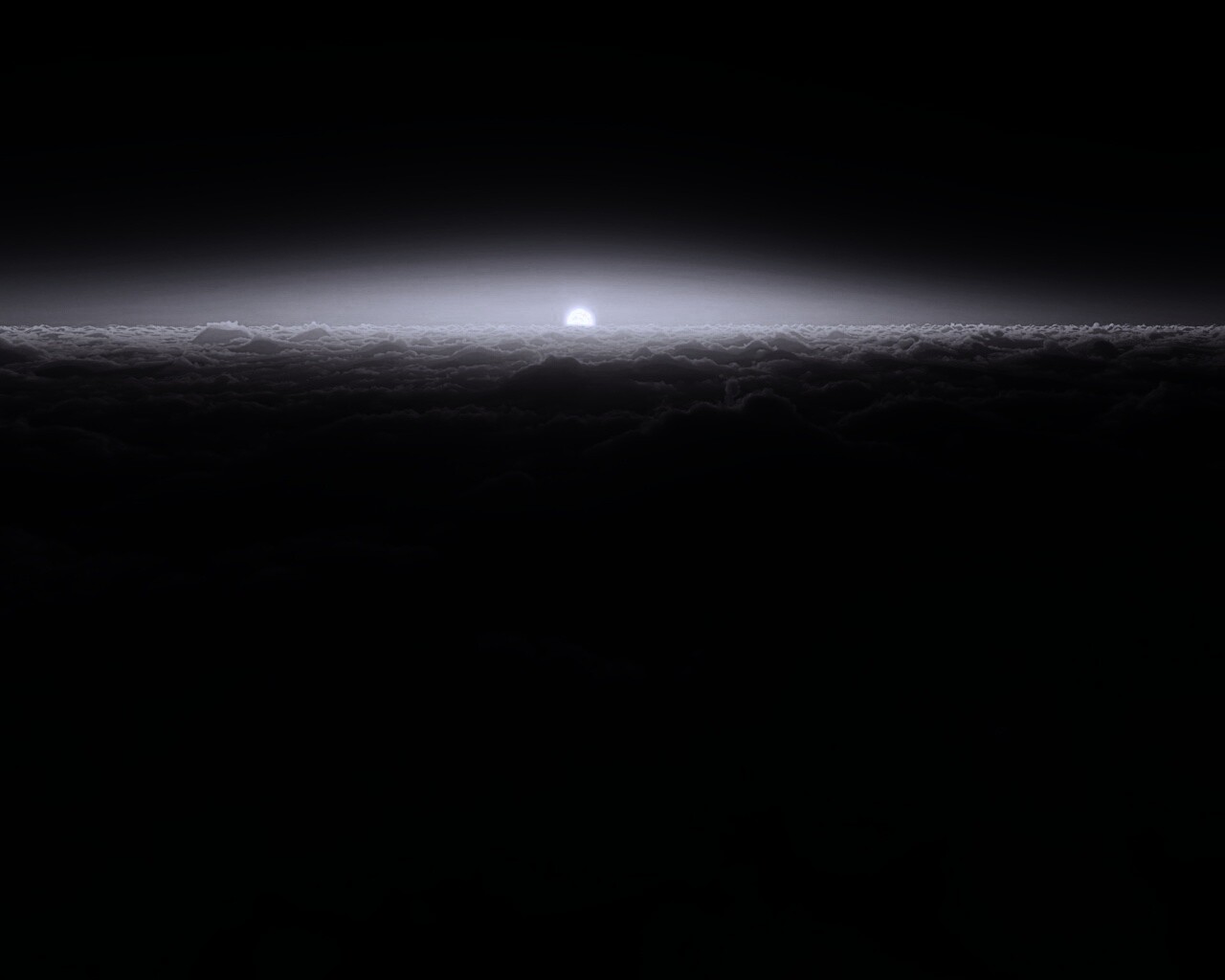 Закат над облаками обои