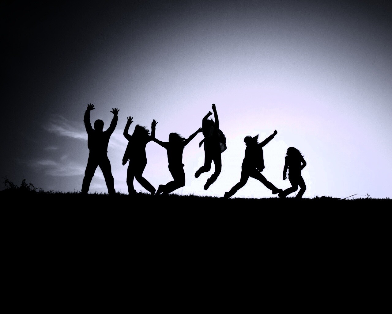 Силуэты людей обои