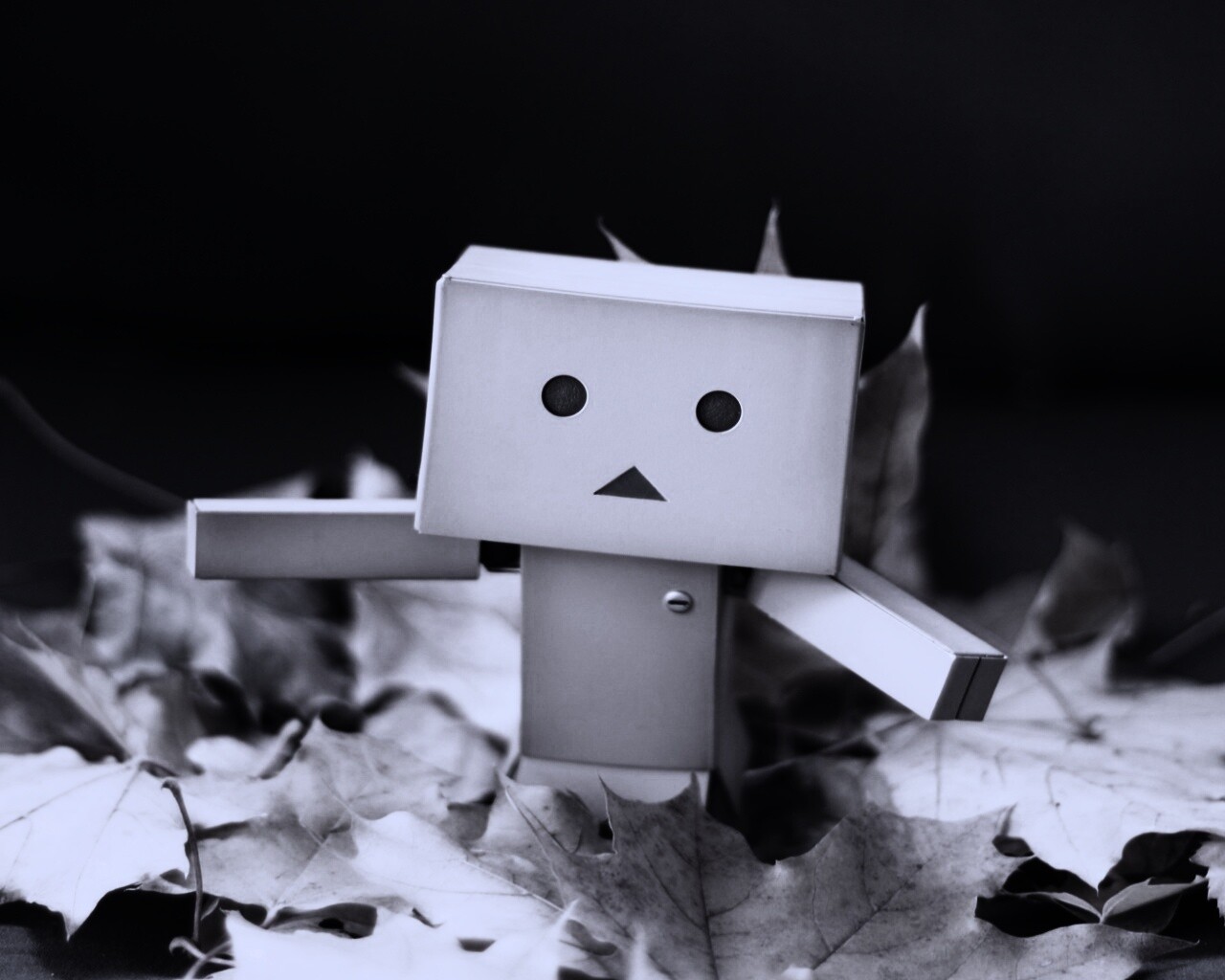 Yotsubato Danbo резвится листьях обои