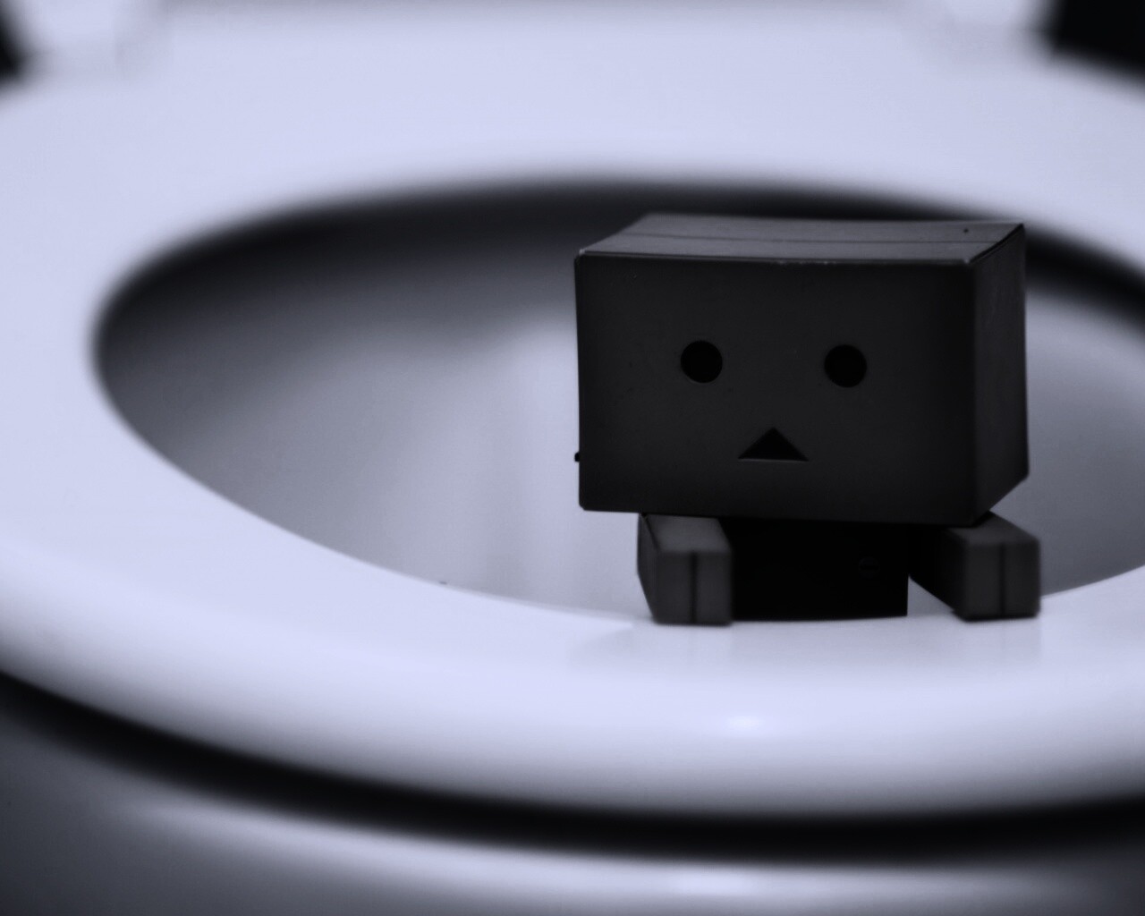 Danbo в унитазе обои