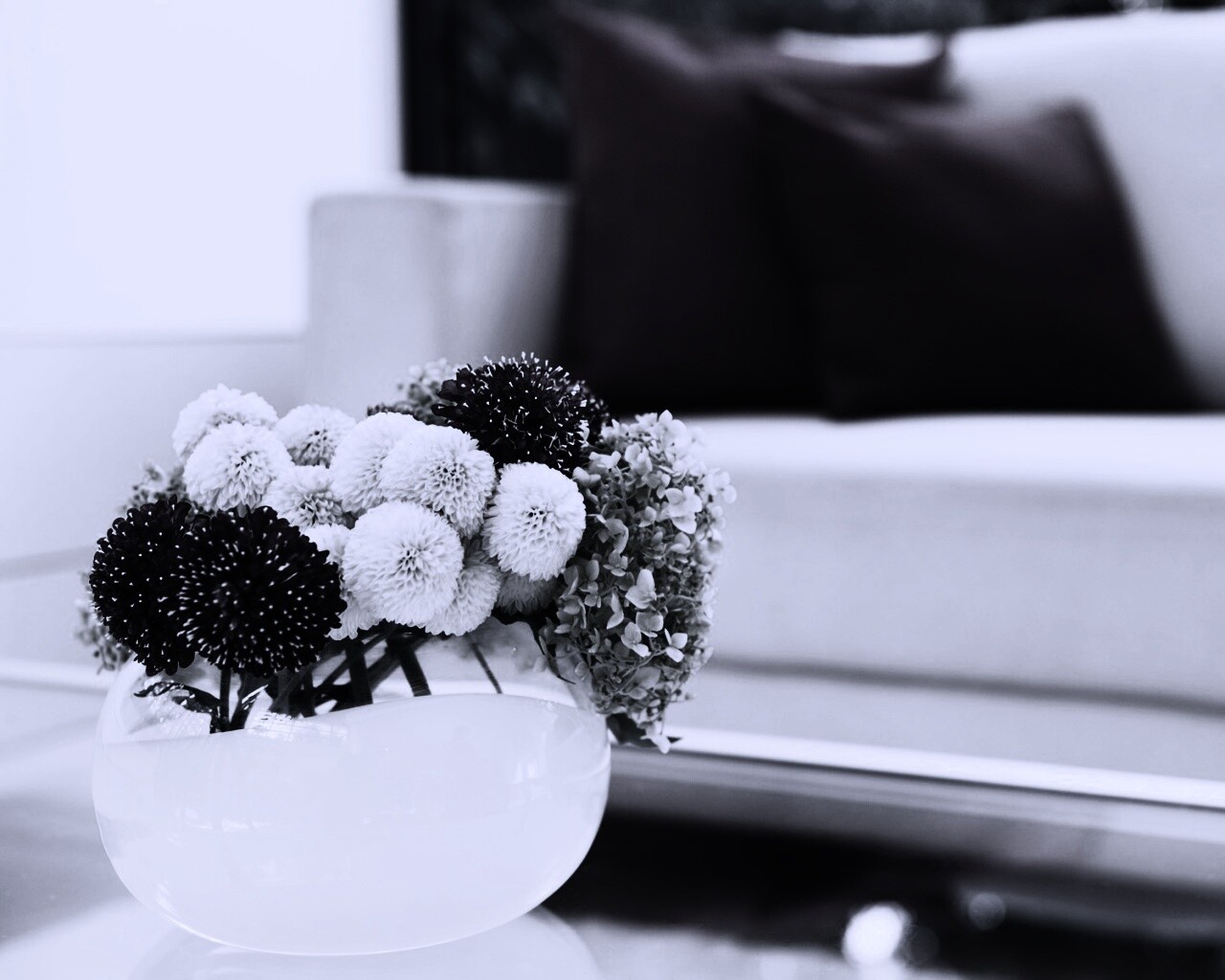 Цветы в белой вазе обои