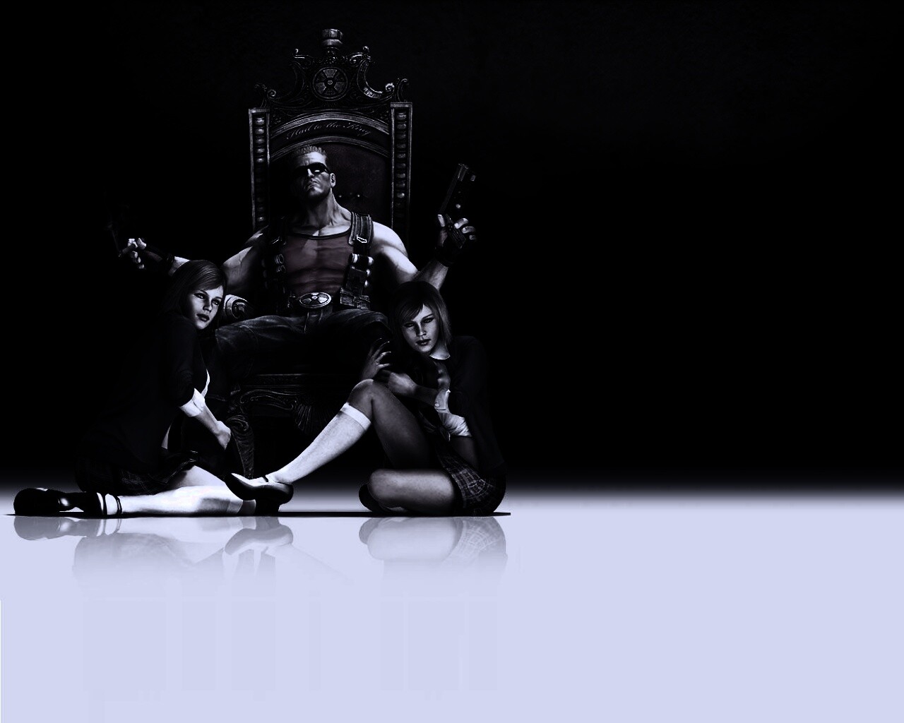 Duke Nukem на троне обои