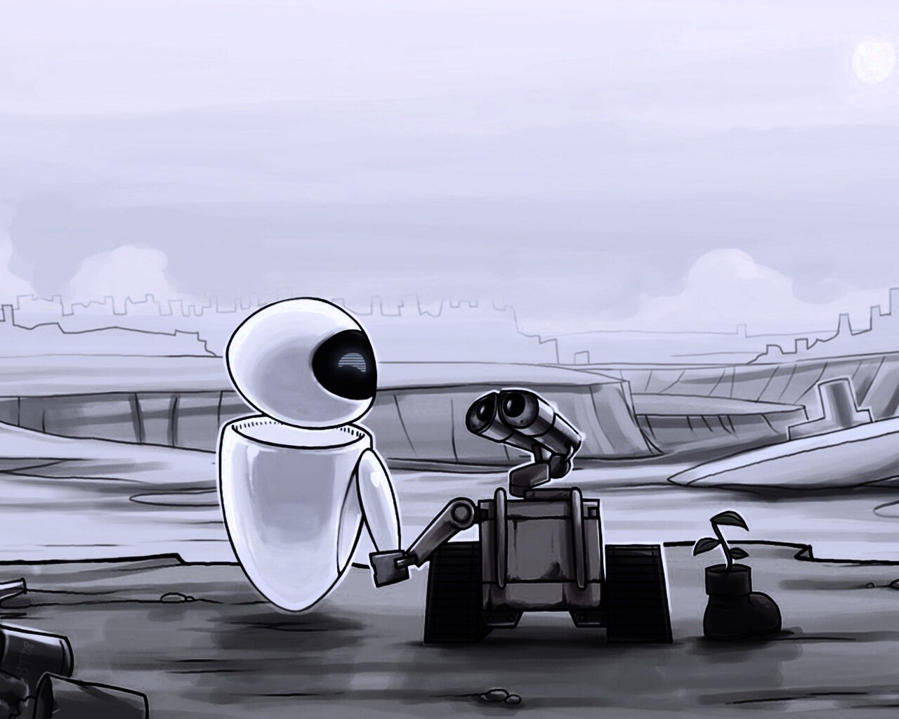 WALL-E и Ева обои